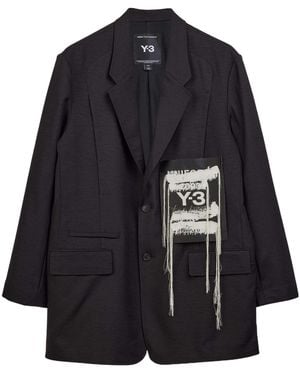Y-3 Sport Uniform Patch Single Breasted Blazer - Black