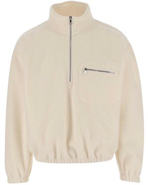 Rier Half-Zip Fleece Sweatshirt - Natural