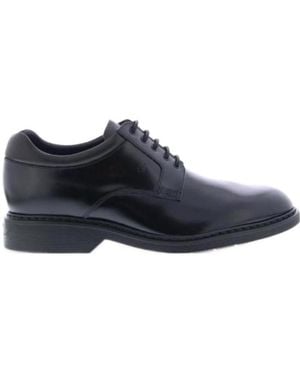 Hogan Logo Embossed Lace-Up Shoes - Blue