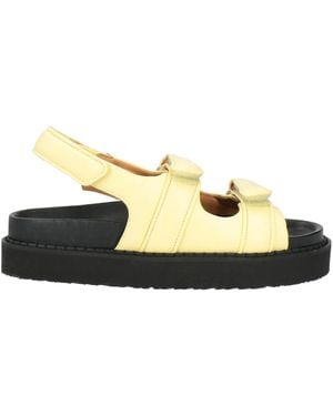 Isabel Marant Minimalist Round-Toe Leather Sandals - Black