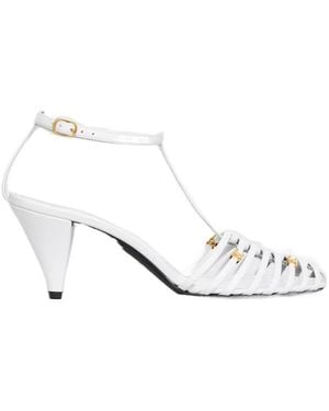 Celine Cage Heeled Sandal - White