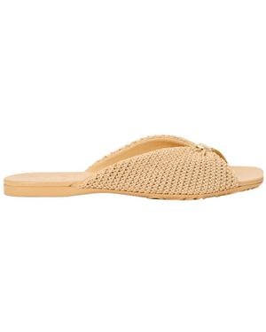 Loewe Raffia-Effect Flat Sandals - Natural