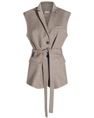 Antonelli Belted Sleeveless Jacket - Grey