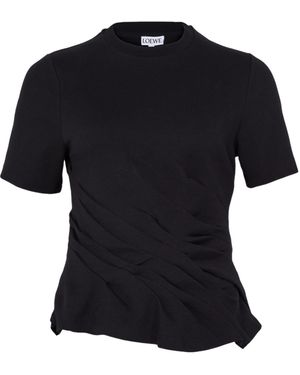 Loewe Round Neck Short-Sleeved T-Shirt - Black