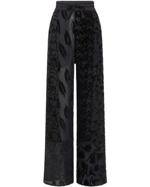 Marine Serre Floral-Patterned Drawstring Trousers - Black