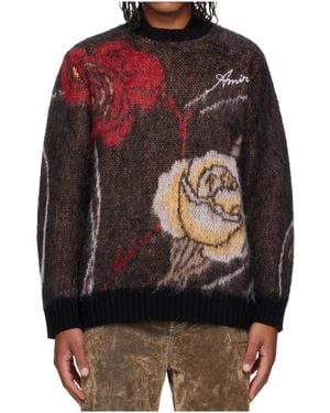 Amiri Floral Crewneck Sweater - Brown