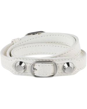 Balenciaga Double-Wrap Buckle Bracelet - White