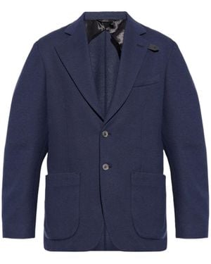 Brioni Patch-Pocket Jersey Blazer - Blue