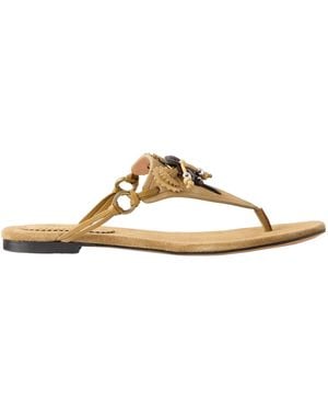 Isabel Marant Elato Thong Embellished Sandals - Metallic
