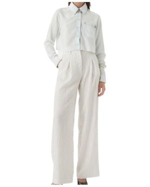 Patrizia Pepe Buttoned Cropped Shirt - White