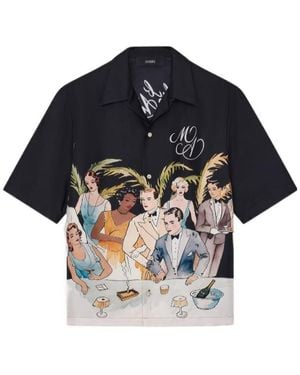 Amiri Illustration-Print Short-Sleeve Shirt - Blue