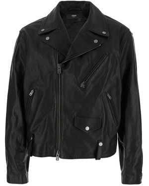 Amiri Jacket With Wide Notched Revers And Maxi Logo Lettering Print On The Rear - Black