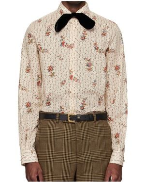 Valentino All-Over Patterned Button-Up Shirt - Natural