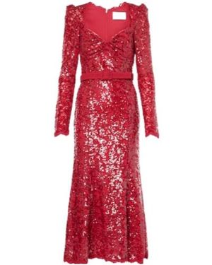Rebecca Vallance Sequined Midi Dress - Red