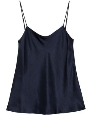 Vince Hammered Satin Top - Blue
