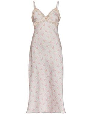 LoveShackFancy Idris Lace-Trim Slip Dress - Multicolour