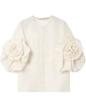 Carolina Herrera Pleated Shirt - White