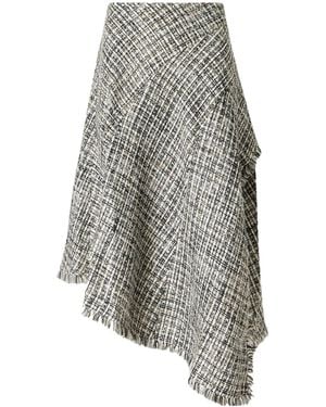 Proenza Schouler Layne Tweed Midi Skirt - Gray