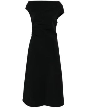 P.A.R.O.S.H. Draped-Effect Midi Dress - Black