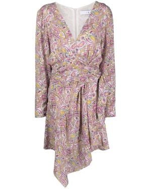 IRO Graphic-Print Wrap Minidress - Pink