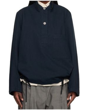 Studio Nicholson Long-Sleeved Casual Jacket - Blue