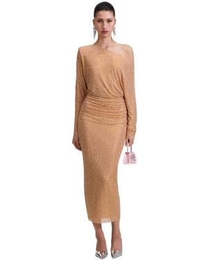 Self-Portrait Off-Shoulder Embellished Midi Dress - White