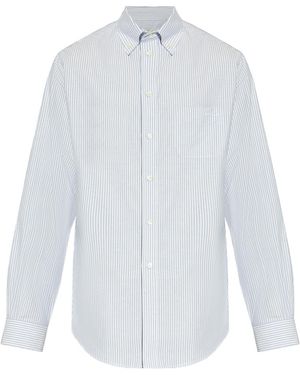 Bally Long Sleeved Striped Buttoned Shirt - White
