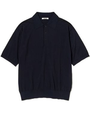 AURALEE Short-Sleeve Polo Shirt - Blue