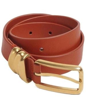 Bottega Veneta Tone Buckle Belt - White