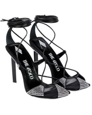 The Attico Adele Embellished Sandals - Black