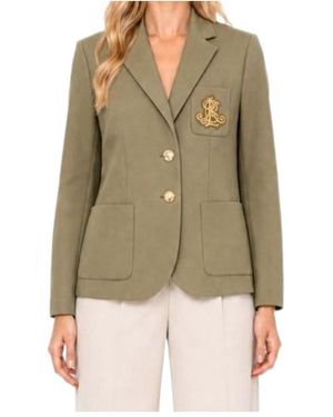 Ralph Lauren Lauren Logo Embroidered Tailored Blazer - Green