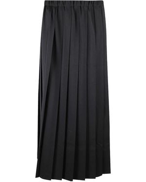 Junya Watanabe Pleated Midi Skirt - Black