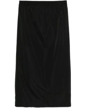 Carven Satin Midi Skirt - Black