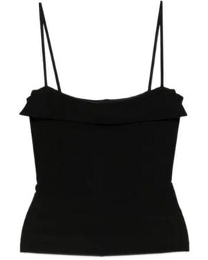 Nanushka Marinie Square-Neck Top - Black
