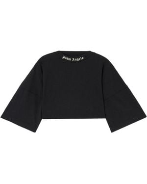 Palm Angels Back Curved Logo Mini T-Shirt - Black