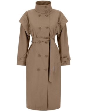 Herno Double-Breasted Belted Coat - Natural