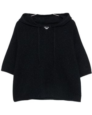 Fabiana Filippi Drawstring Knit Hoodie - Black