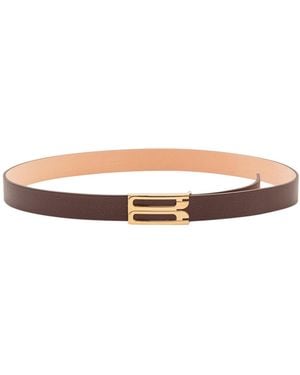Victoria Beckham Regular Dorian Leather Belt - Red