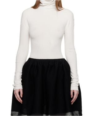 Issey Miyake High-Neck Long-Sleeved Knitwear - White