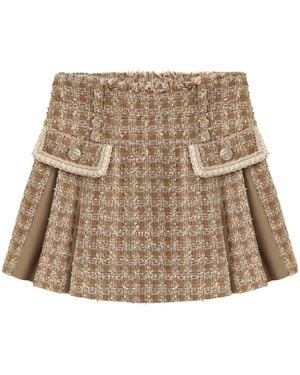 Marissa Chiara Plaid Skirt - Natural