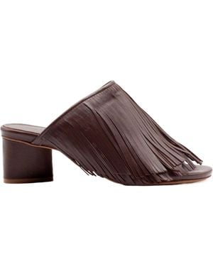 Vic Matié Fringed Leather Sandals - Brown