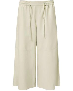 Yves Salomon Drawstring Leather Trousers - Natural
