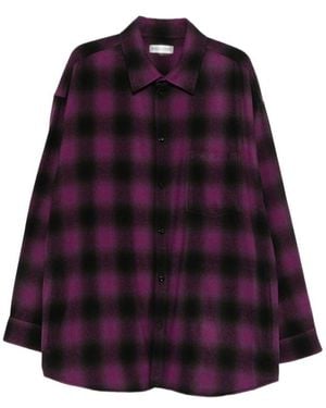 Balenciaga Oversized Checked Shirt - Purple