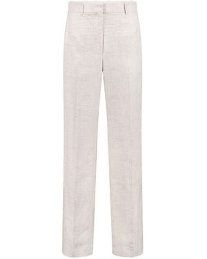 Theory Pressed Crease Houndstooth-Pattern Pants - White