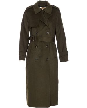 Michael Kors Michael Double-Breasted Belted Coat - Green