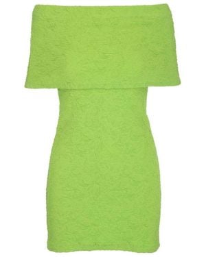 MSGM Off-Shoulder Mini Dress - Green