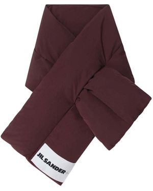 Jil Sander Logo-Patch Padded Scarf - Purple