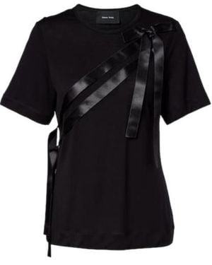 Simone Rocha Bow-Detail Jersey T-Shirt - Black