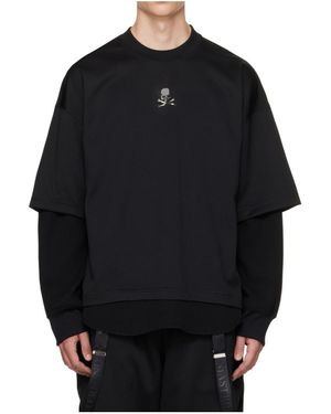 Mastermind Japan Layered-Look Pullover Sweatshirt - Black