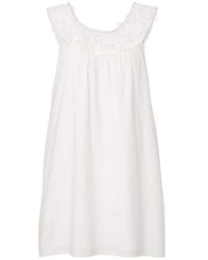 Posse Salma Embroidered Cotton Minidress - White